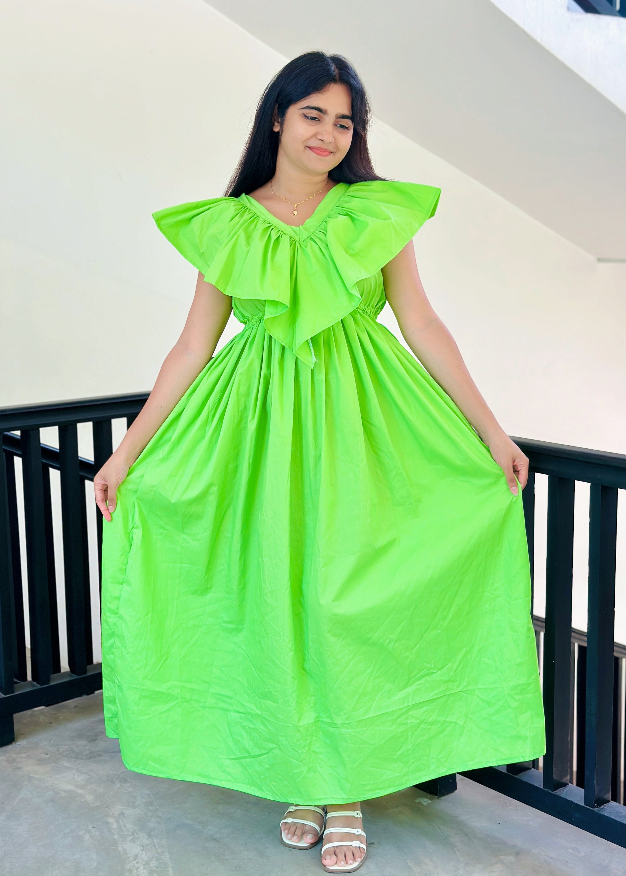 Ruffle maxi dress
