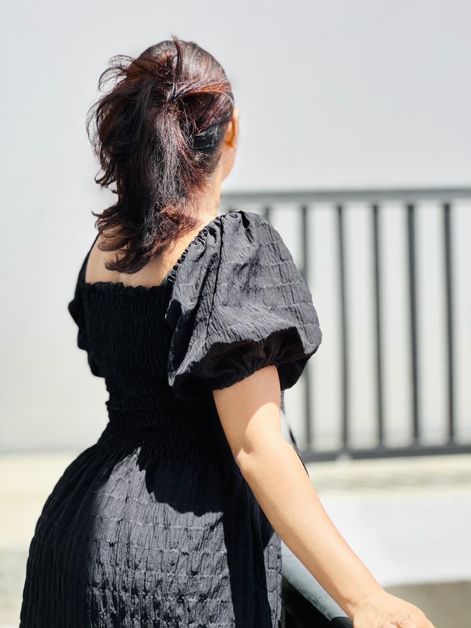 Skybloom Smocked Midi Dress