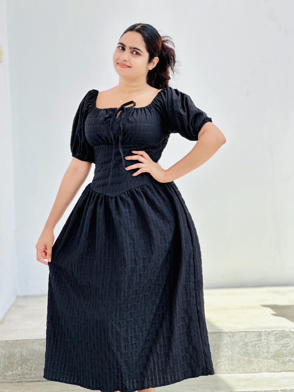 Skybloom Smocked Midi Dress