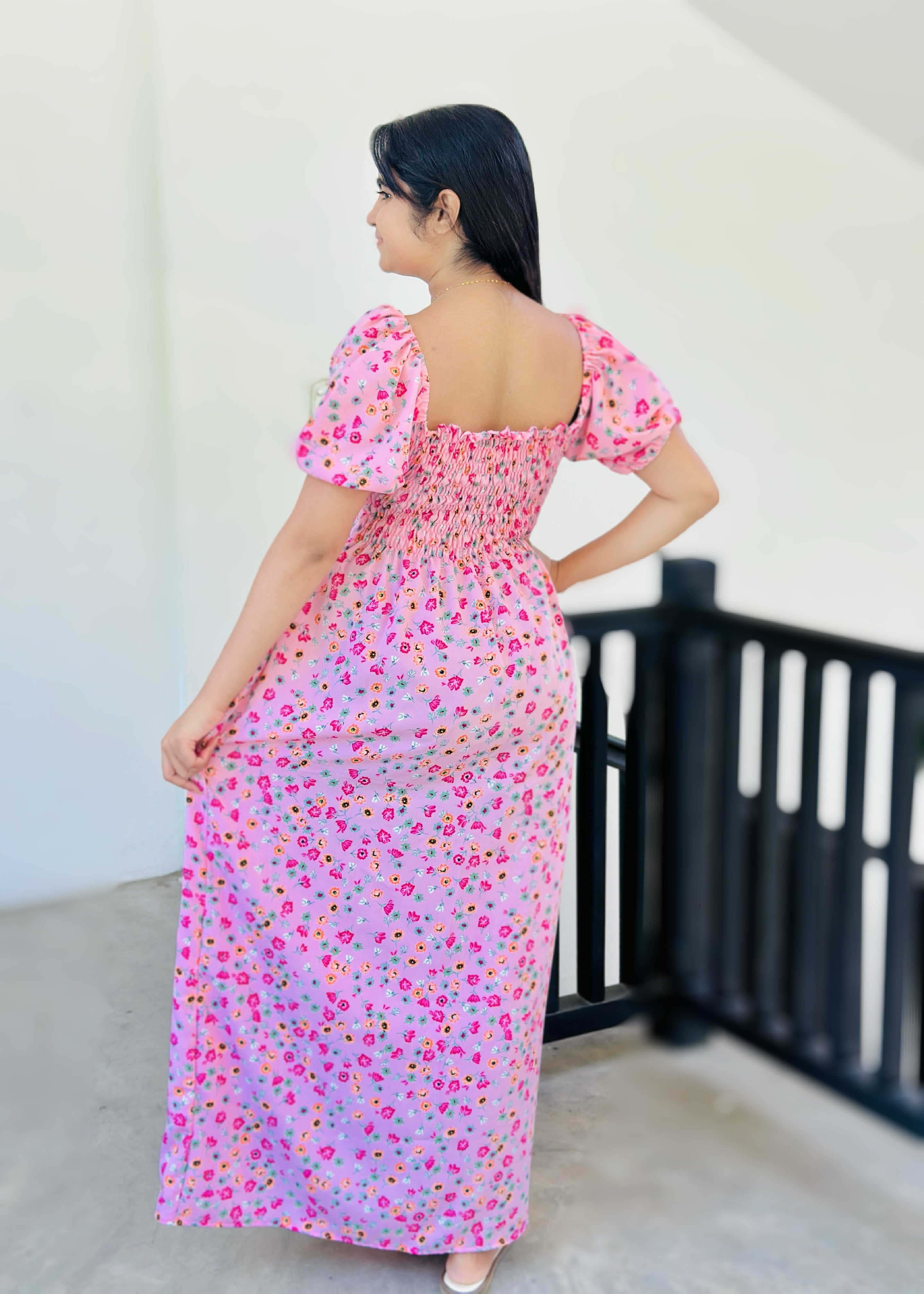 Milkmaid Mini Floral Dress