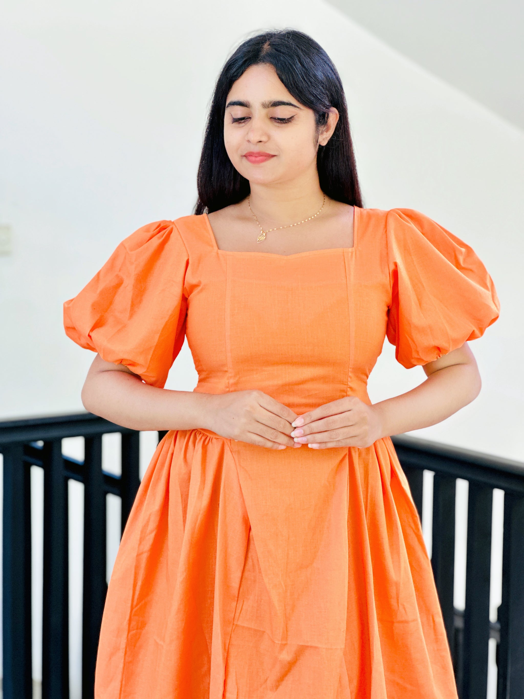 Puff Sleeve maxi dress