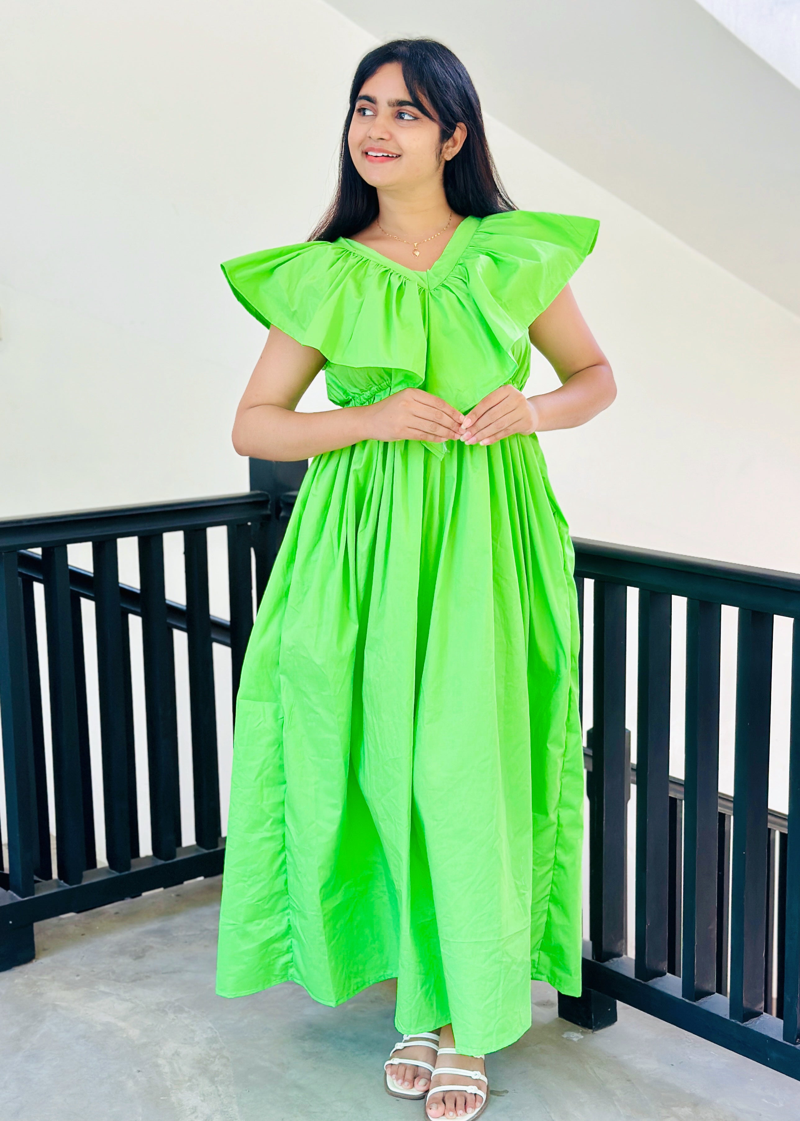 Ruffle maxi dress