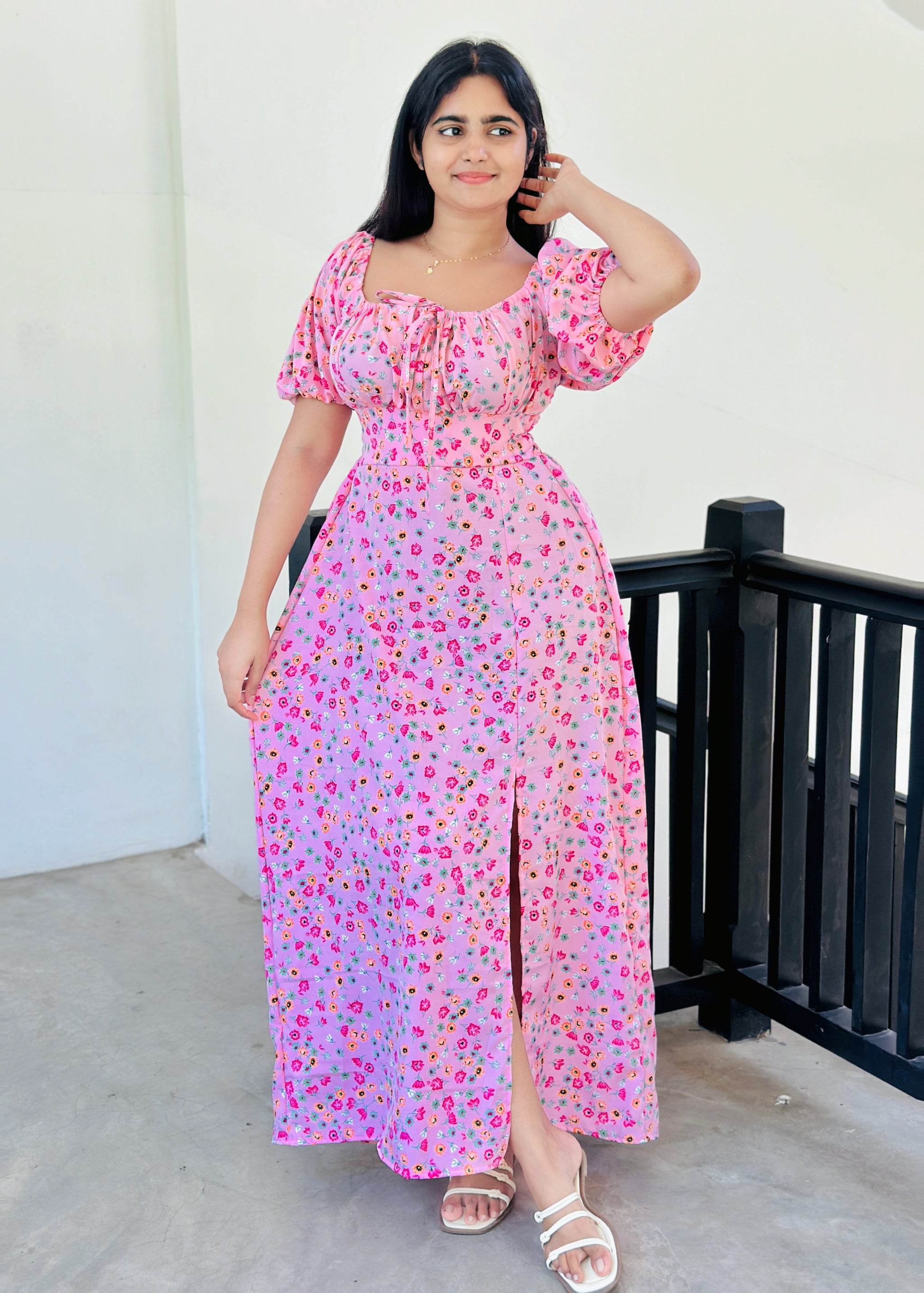 Milkmaid Mini Floral Dress