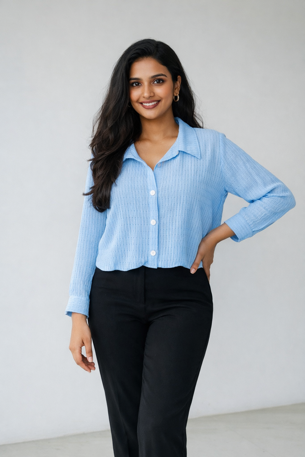 Fluffy cotton shirt blouse