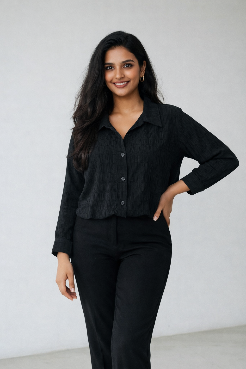 Fluffy cotton shirt blouse