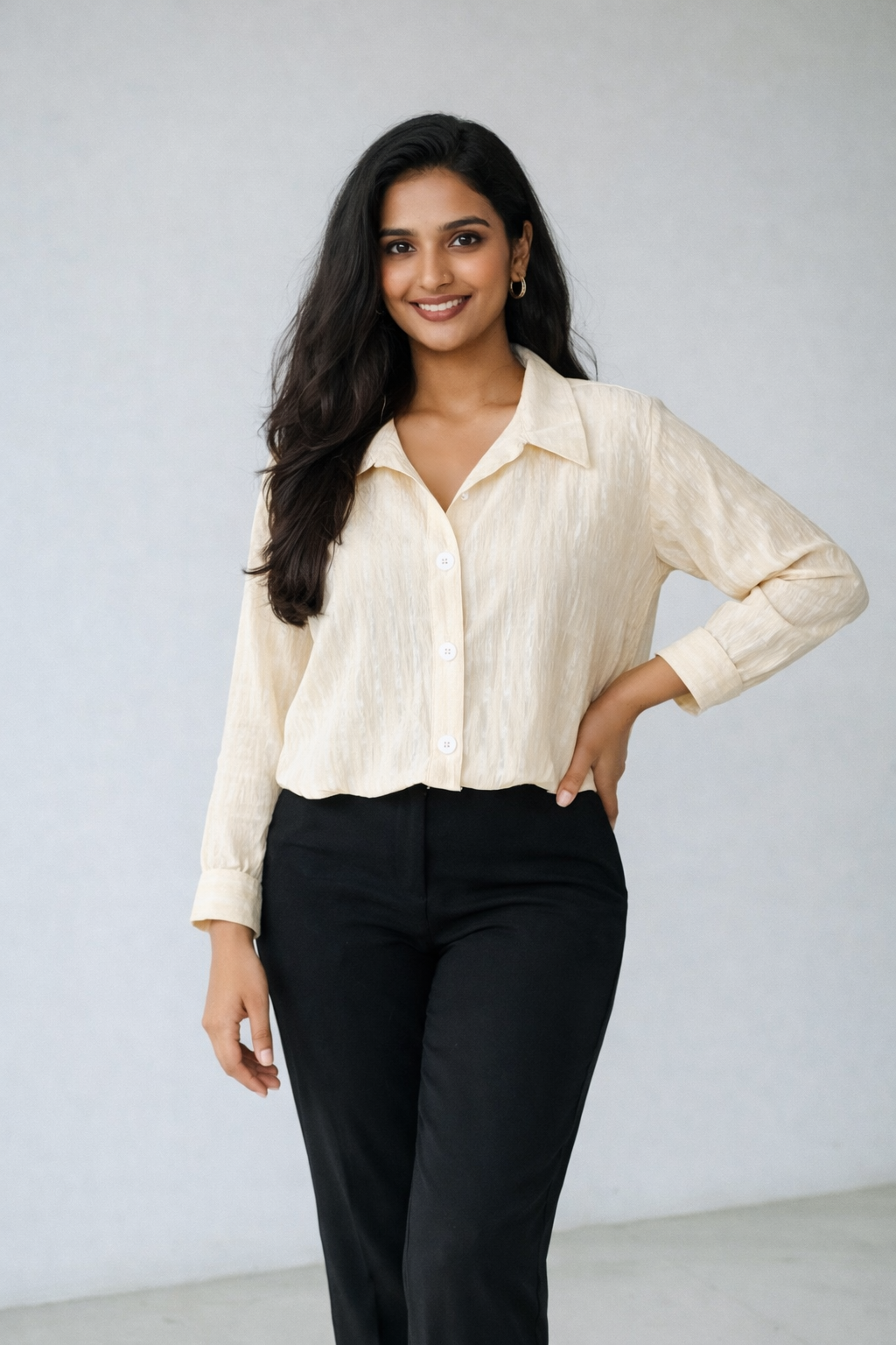 Fluffy cotton shirt blouse