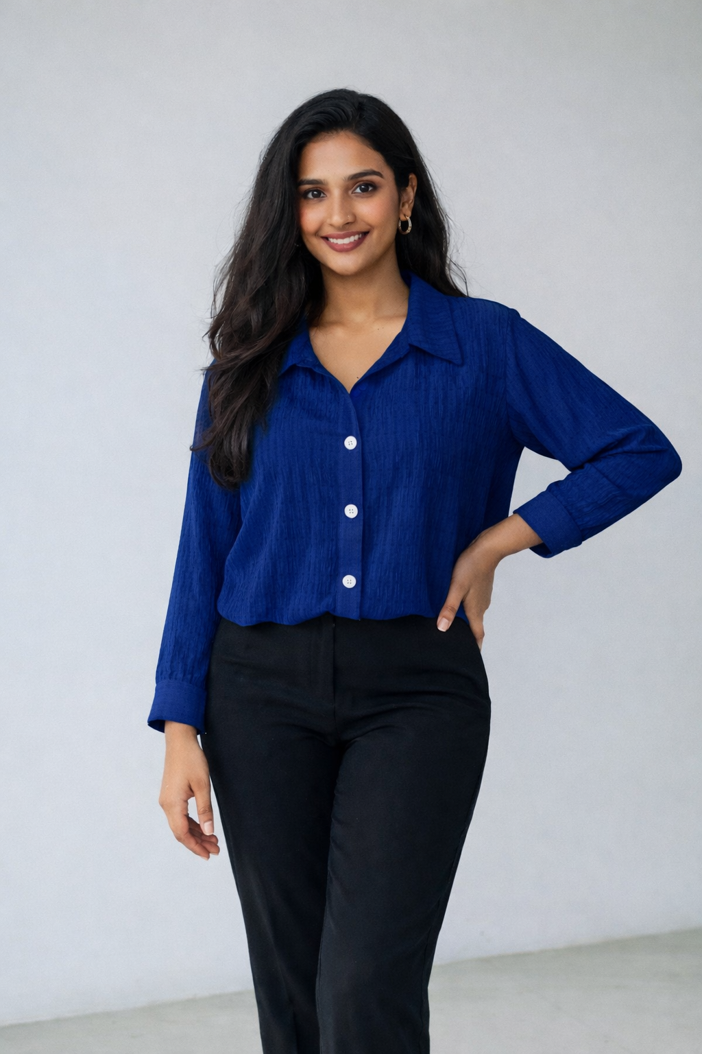 Fluffy cotton shirt blouse