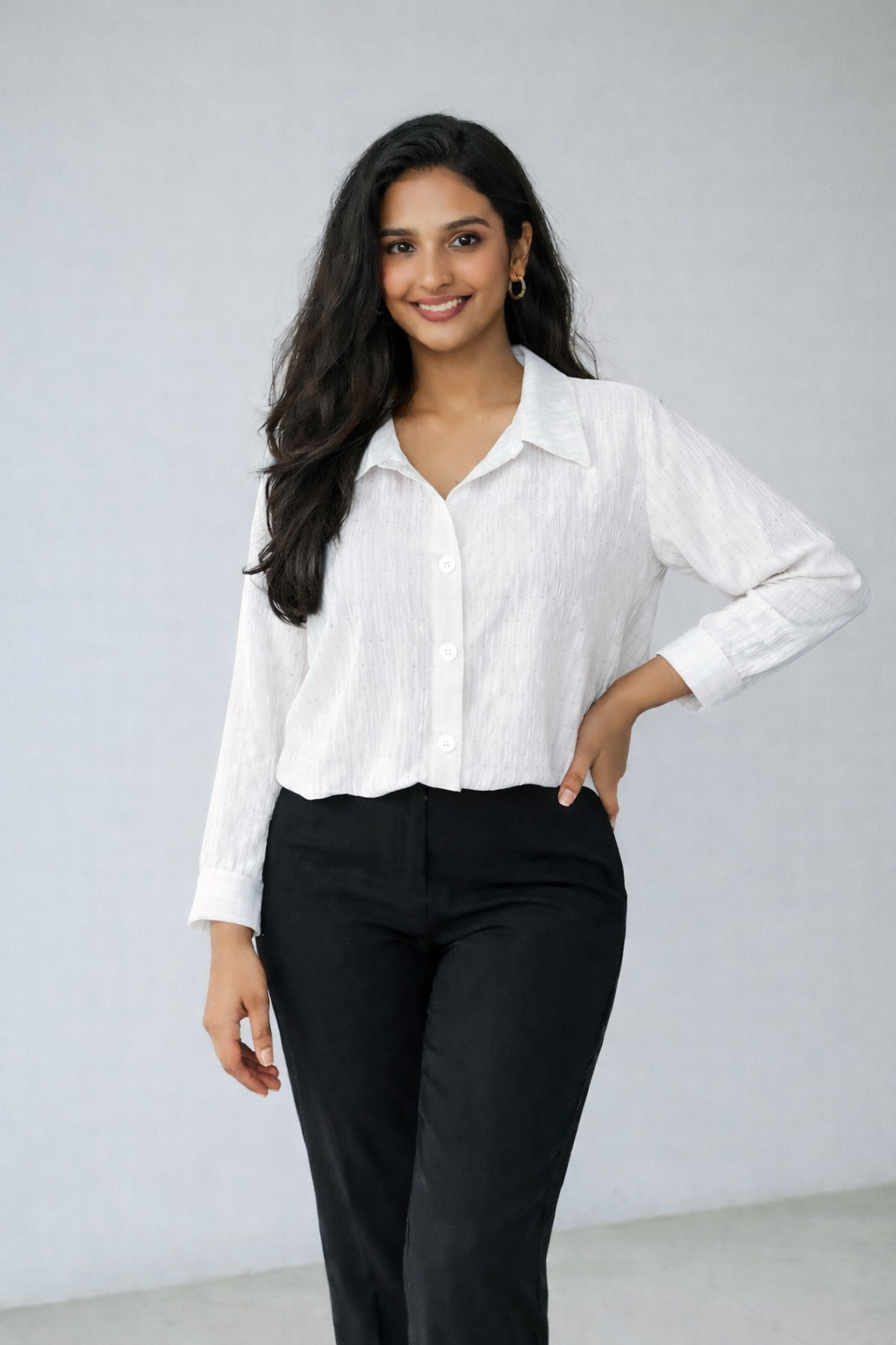 Fluffy cotton shirt blouse