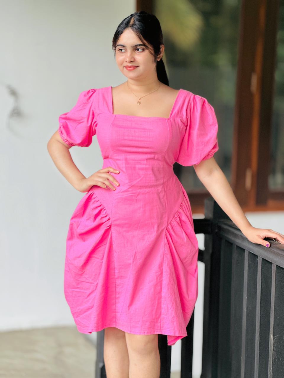 Blossom Glow Puff Sleeve Mini Dress