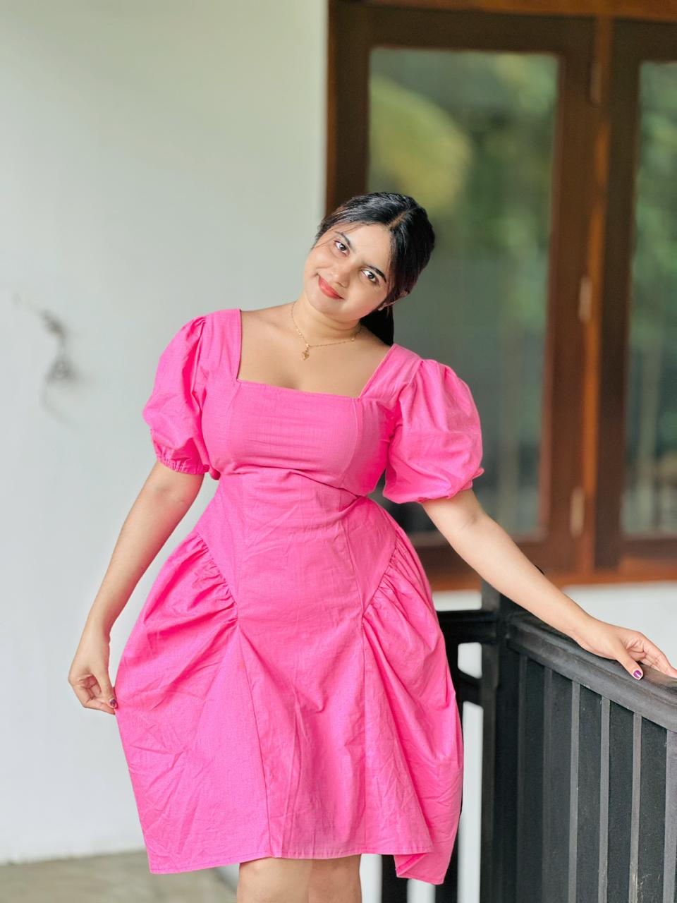 Blossom Glow Puff Sleeve Mini Dress