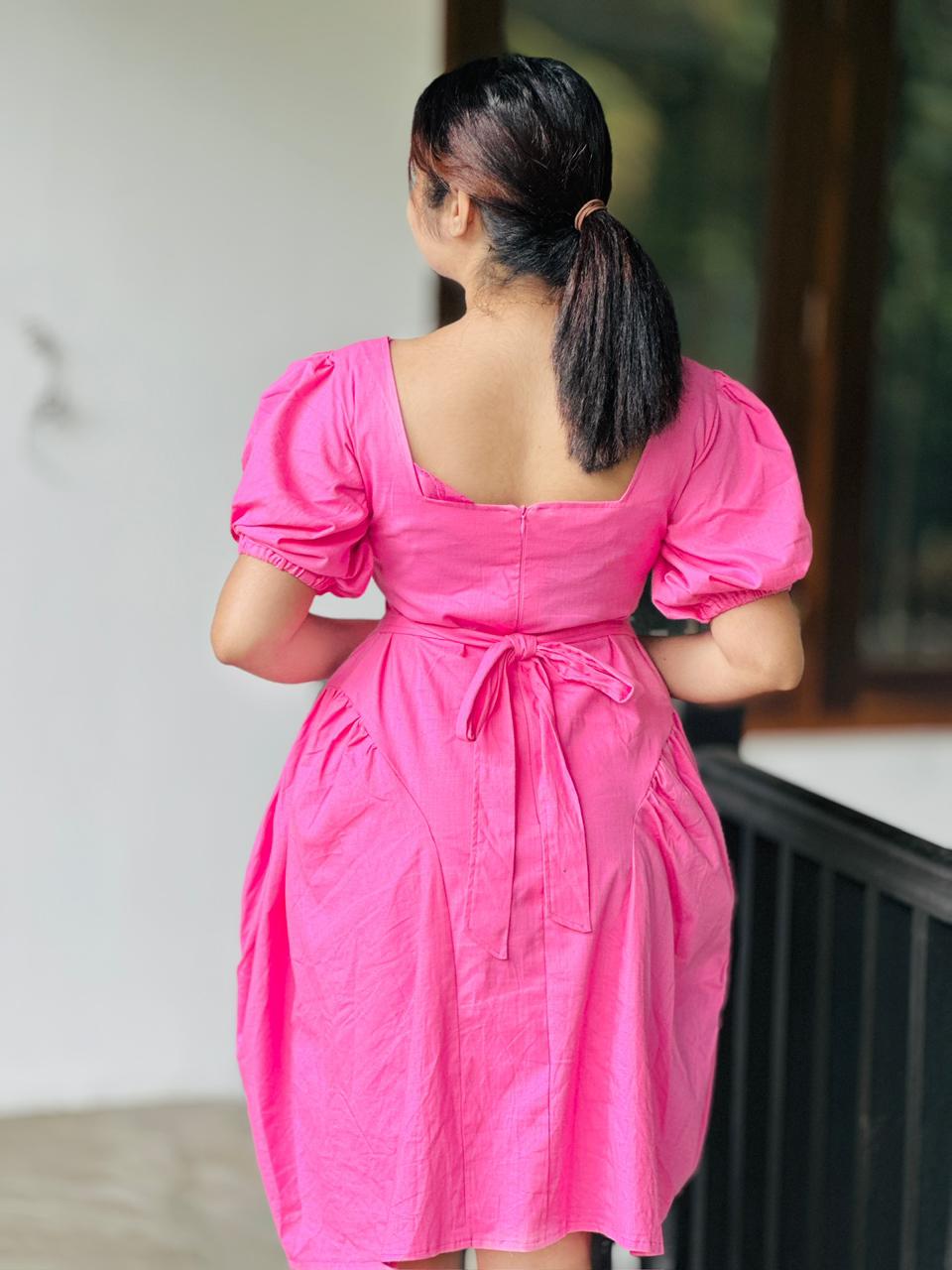 Blossom Glow Puff Sleeve Mini Dress