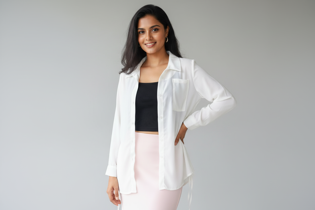 Side ruched Chiffon Shirt Blouse