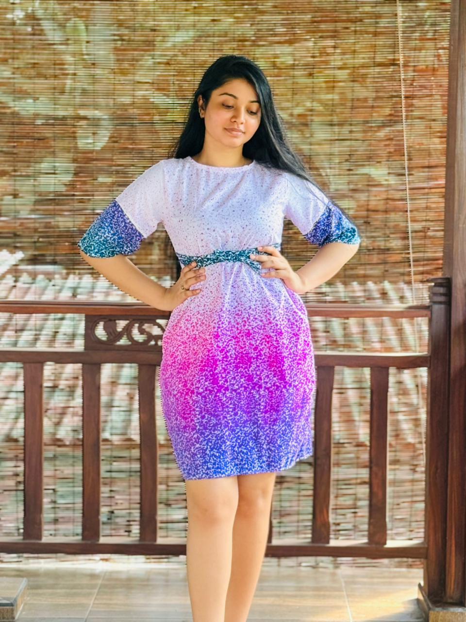Ombre Print short Dress