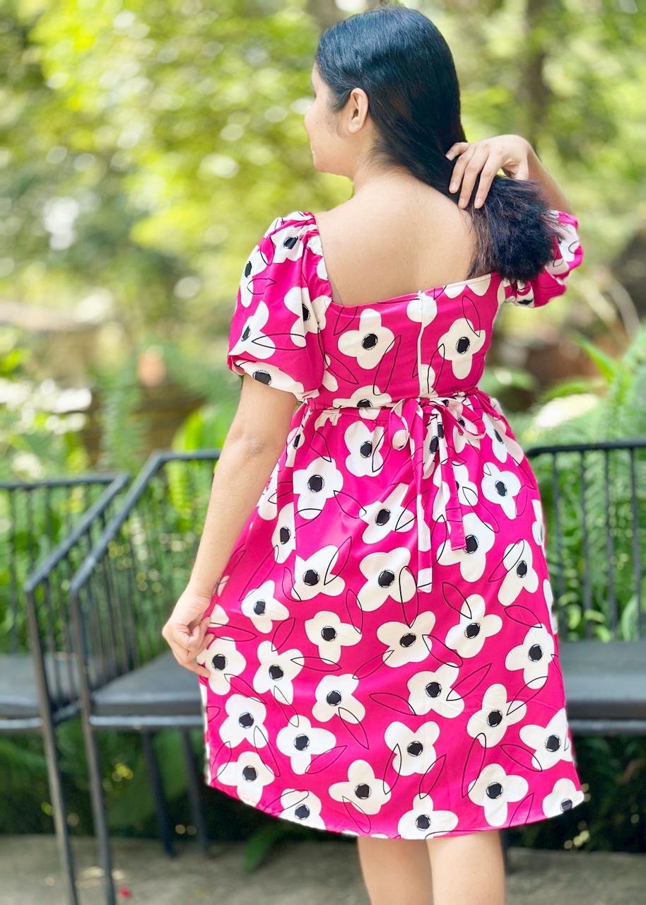 Front ruffle dress