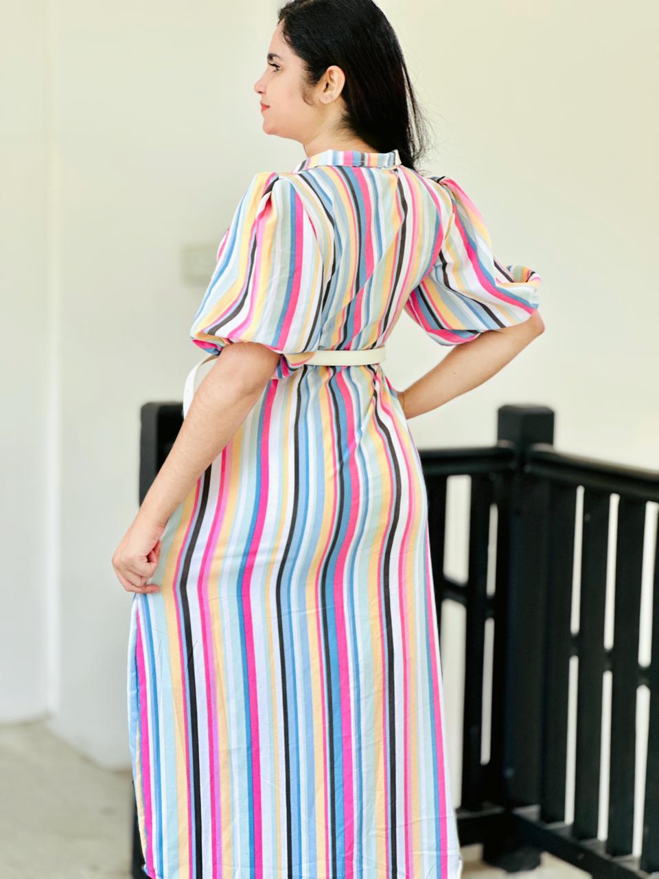 Rainbow colour shirt frock