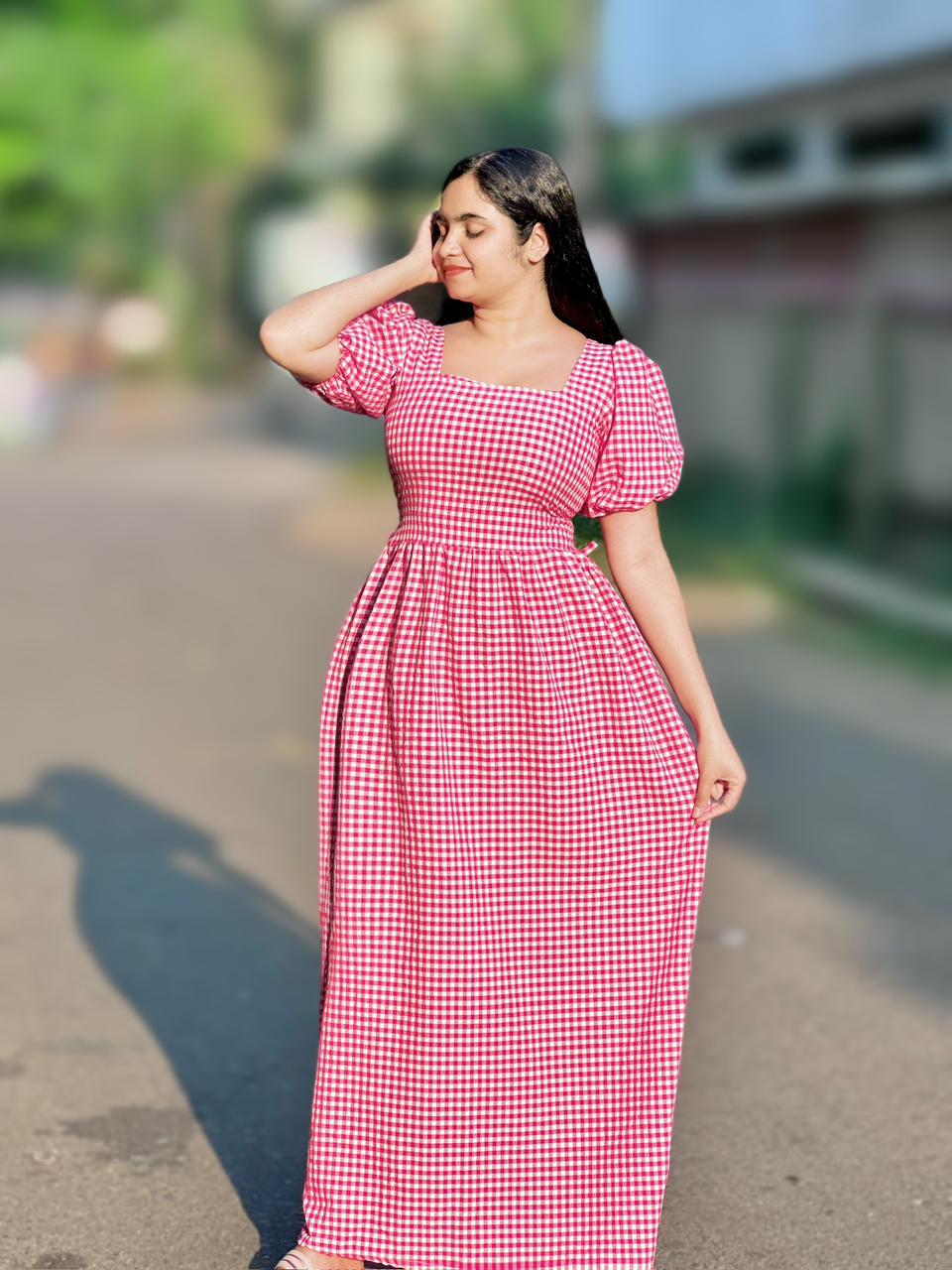 Square neck maxi dress