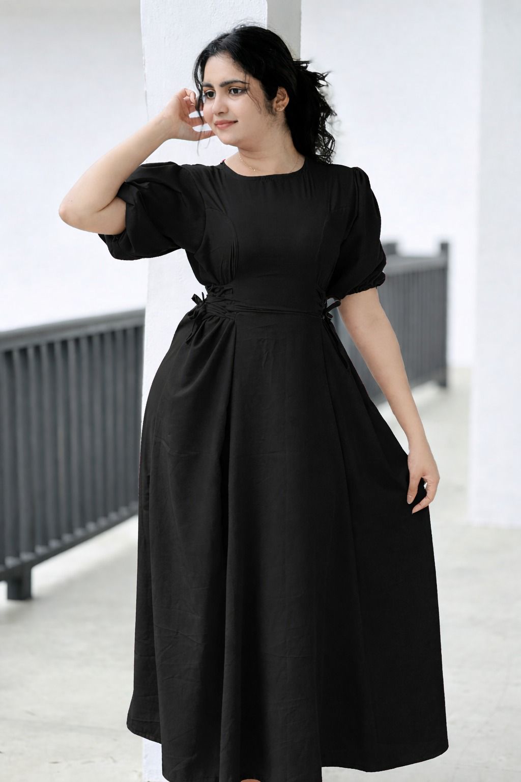 Rosé Glow Fit & Flare Maxi Dress