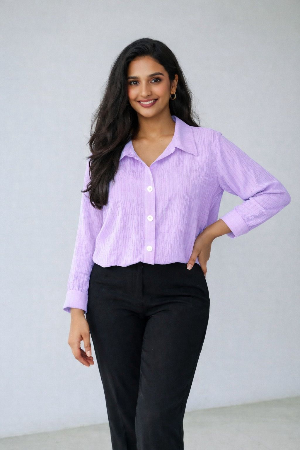 Fluffy cotton shirt blouse